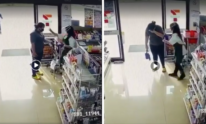 Photo of 7-Eleven Staff Mistakenly Sprays Hand Sanitiser On Customer’s Eyes Instead Of Her Hands