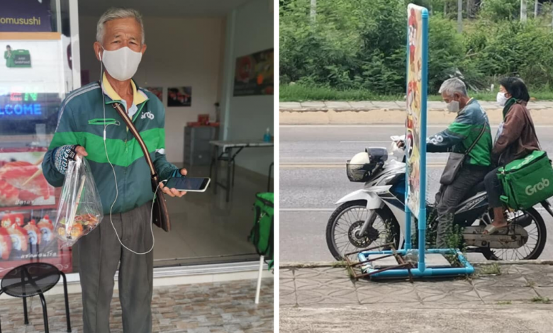 Photo of Elderly Couple Becomes GrabFood Riders To Avoid Being A Burden To Their Family