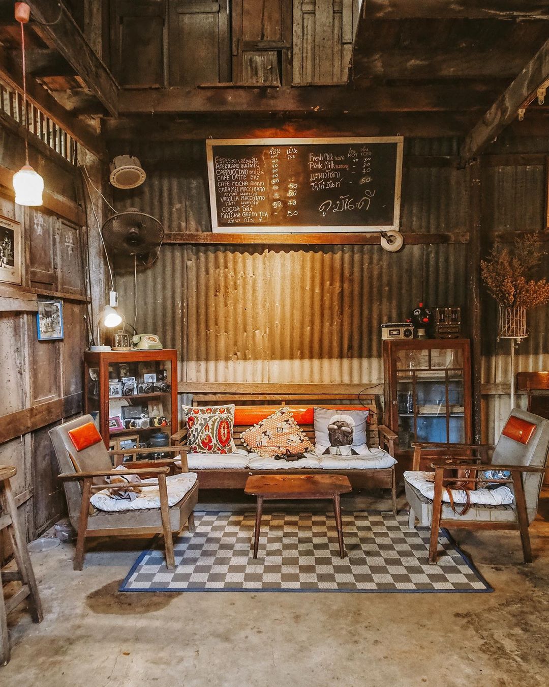 rustic coffee shop interior