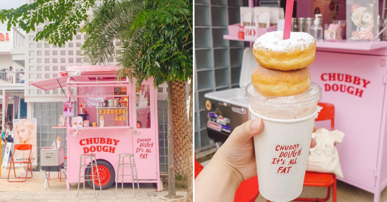 Photo of This Pink Cart In Bangkok Serves Milkshakes Topped With Doughnuts For A Fun Treat
