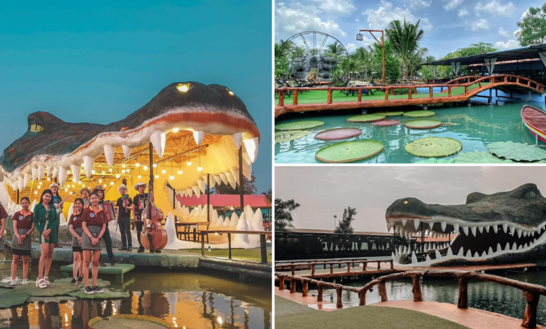 Photo of This Restaurant In Chiang Mai Is In A Crocodile Head And Is Surrounded By A Lotus Pond